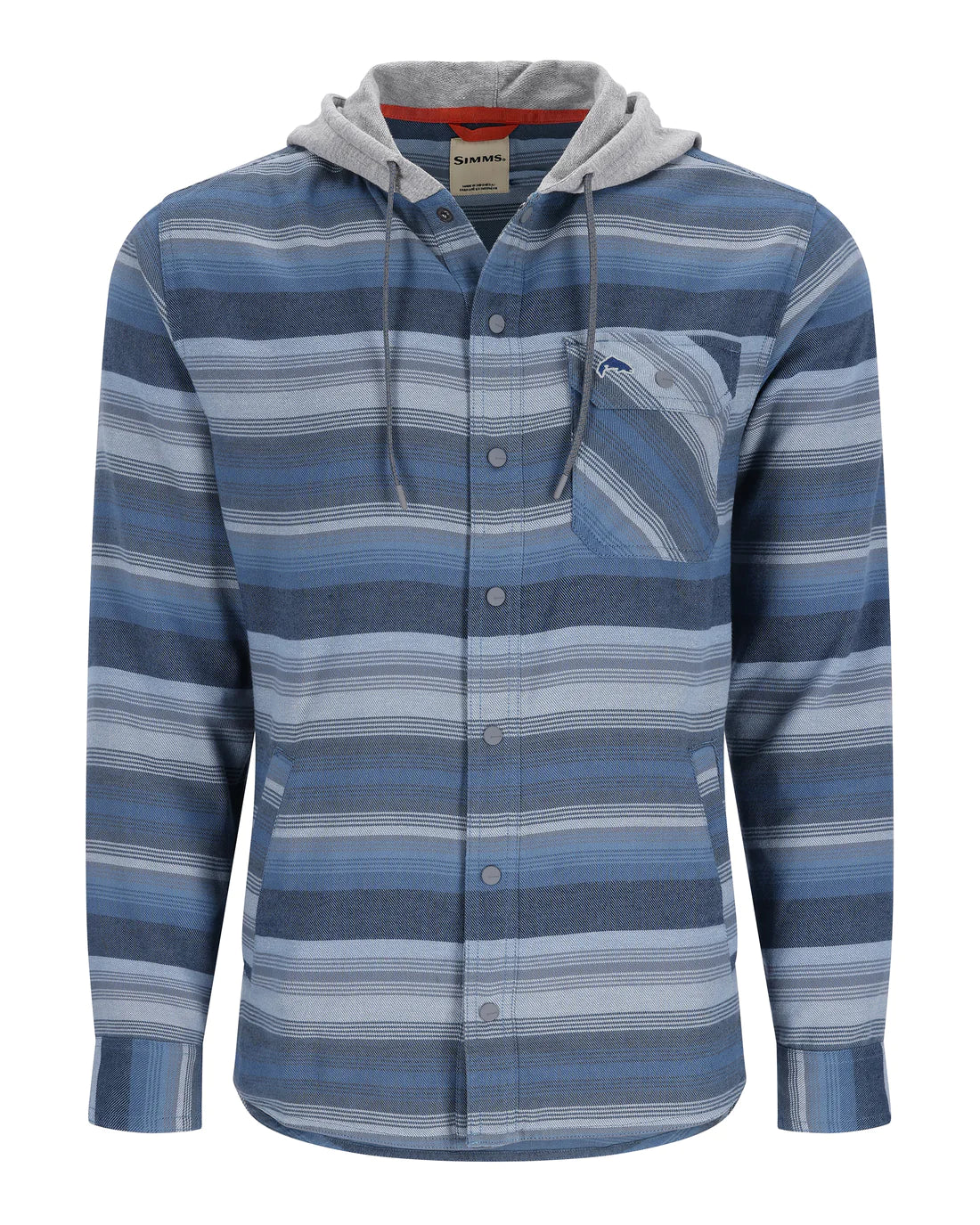Santee Flannel Hoody- Midnight/Neptune Blue Stripe